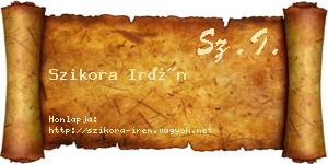Szikora Irén névjegykártya